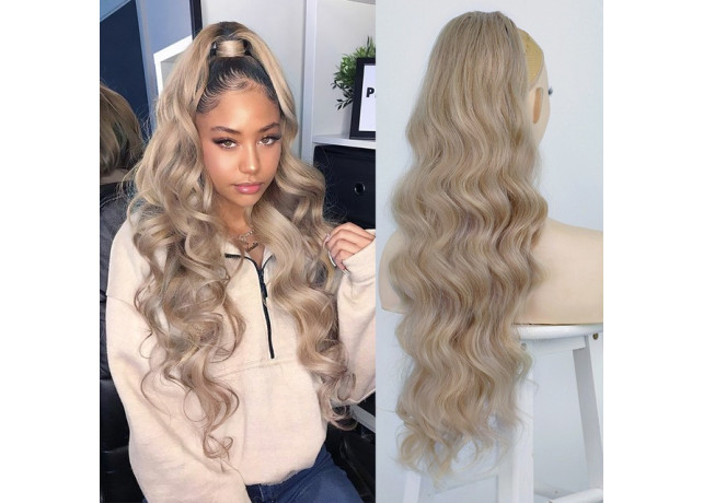 Coada de Par cu snur Blond Suvitat III, 70 cm